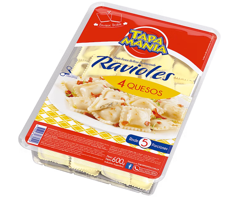 RAVIOLES BLISTER 4 QUESOS TAPA MANIA X 500 GR
