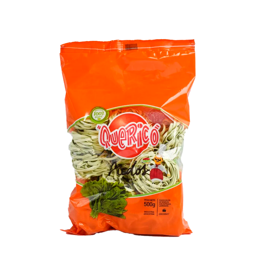QUE RICO FIDEOS NIDO ESPINACA X 500 GR
