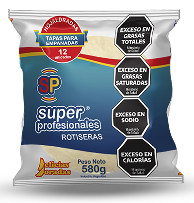 TAPAS PARA EMPANADAS SUPER ROTISERAS PROF HOJALDRADAS DELICIAS DORADAS X 580 GR